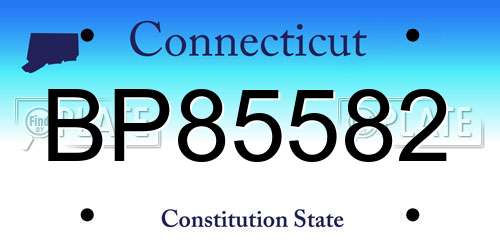 BP85582 Connecticut License Plate
