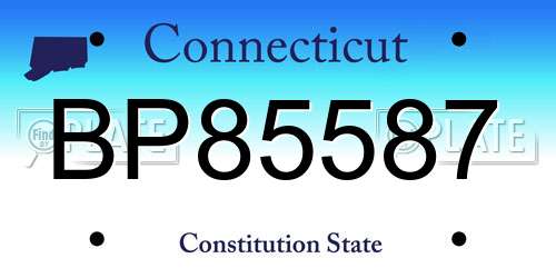 BP85587 Connecticut License Plate