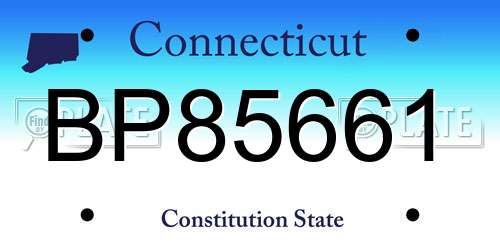 BP85661 Connecticut License Plate