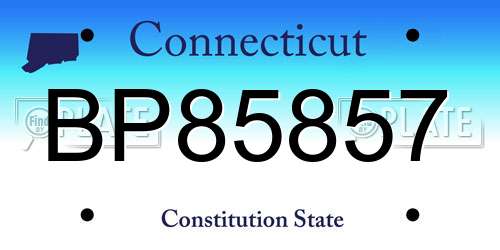 BP85857 Connecticut License Plate