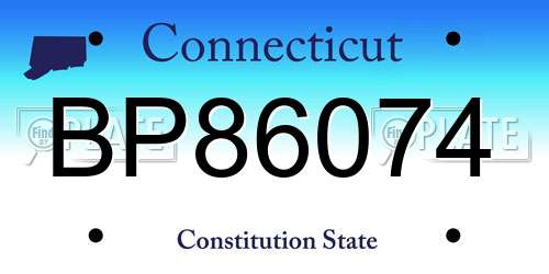 BP86074 Connecticut License Plate