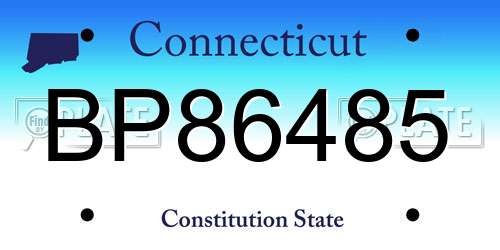 BP86485 Connecticut License Plate