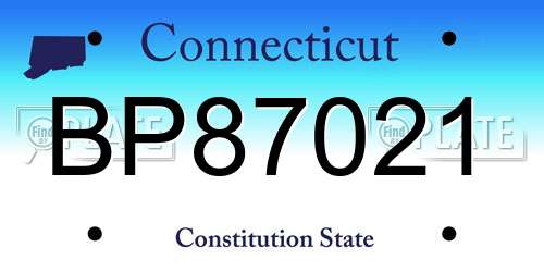 BP87021 Connecticut License Plate