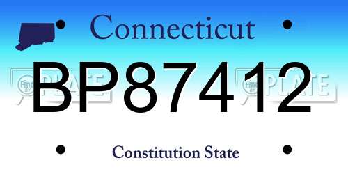 BP87412 Connecticut License Plate