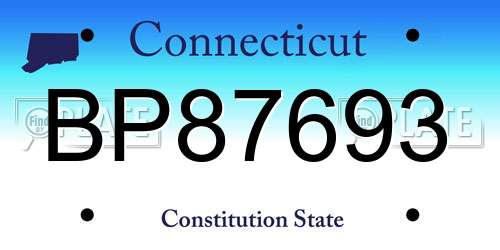 BP87693 Connecticut License Plate