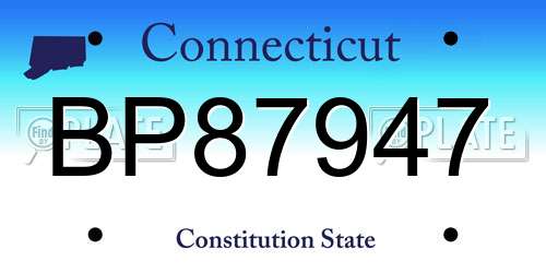 BP87947 Connecticut License Plate