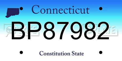 BP87982 Connecticut License Plate