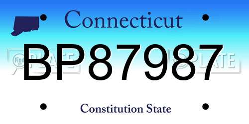 BP87987 Connecticut License Plate
