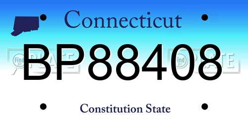 BP88408 Connecticut License Plate