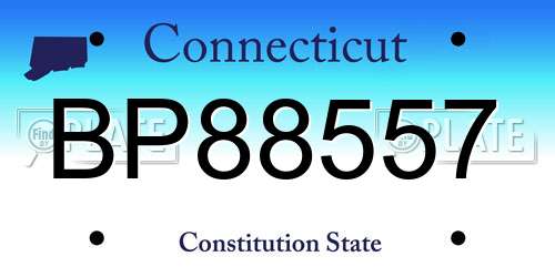 BP88557 Connecticut License Plate