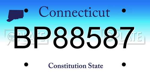BP88587 Connecticut License Plate