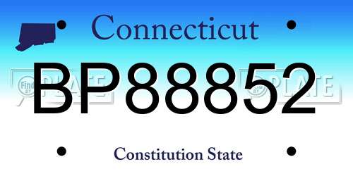 BP88852 Connecticut License Plate