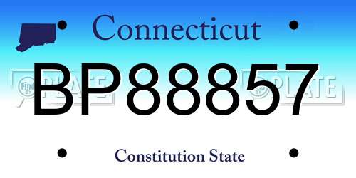 BP88857 Connecticut License Plate