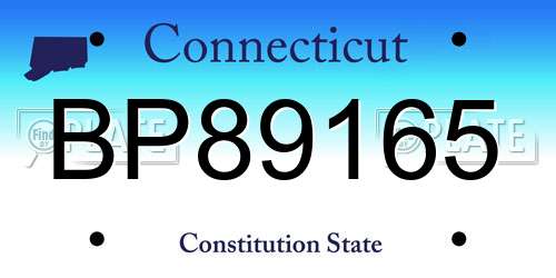 BP89165 Connecticut License Plate
