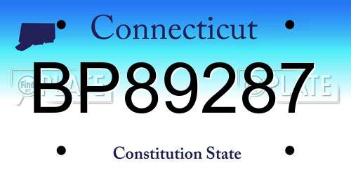 BP89287 Connecticut License Plate