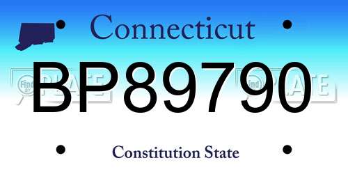 BP89790 Connecticut License Plate