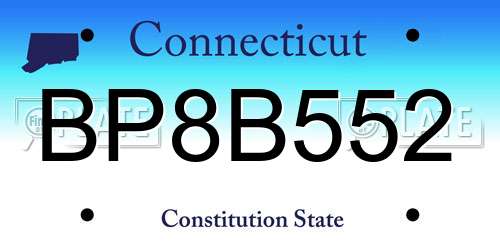 BP8B552 Connecticut License Plate