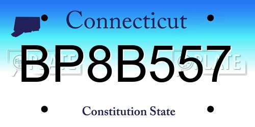 BP8B557 Connecticut License Plate