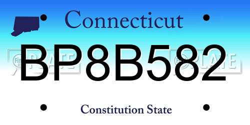 BP8B582 Connecticut License Plate
