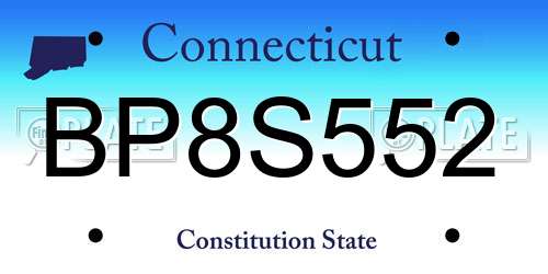 BP8S552 Connecticut License Plate