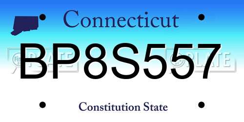 BP8S557 Connecticut License Plate