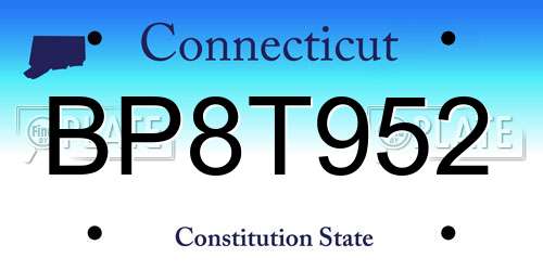 BP8T952 Connecticut License Plate