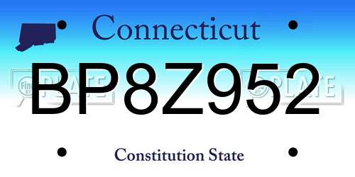 BP8Z952 Connecticut License Plate