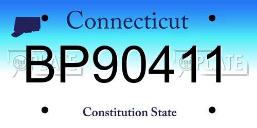 BP90411 Connecticut License Plate