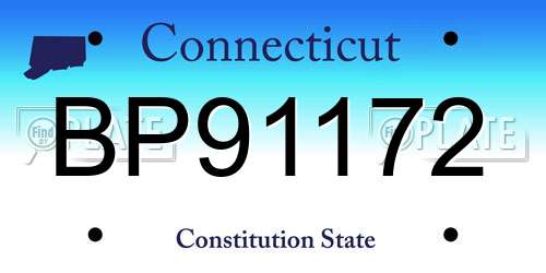BP91172 Connecticut License Plate