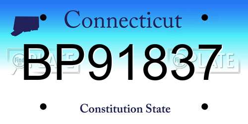 BP91837 Connecticut License Plate