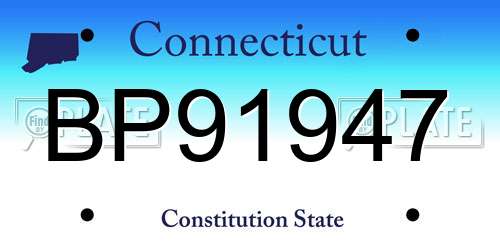 BP91947 Connecticut License Plate