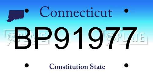 BP91977 Connecticut License Plate