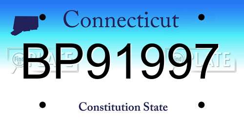 BP91997 Connecticut License Plate