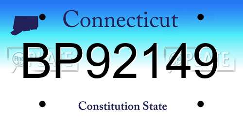 BP92149 Connecticut License Plate