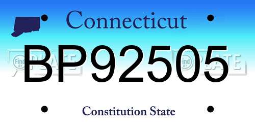 BP92505 Connecticut License Plate
