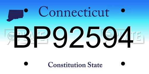 BP92594 Connecticut License Plate