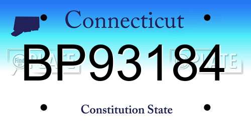 BP93184 Connecticut License Plate