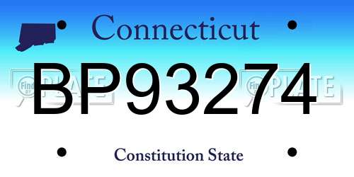BP93274 Connecticut License Plate