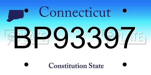 BP93397 Connecticut License Plate
