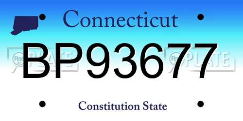 BP93677 Connecticut License Plate