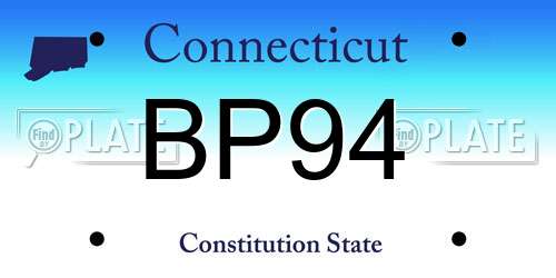BP94 Connecticut License Plate
