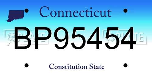 BP95454 Connecticut License Plate