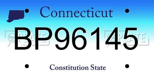 BP96145 Connecticut License Plate