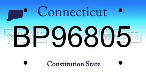 BP96805 Connecticut License Plate