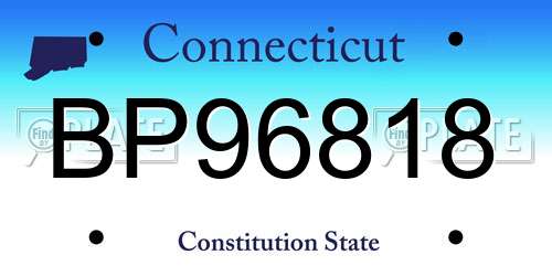 BP96818 Connecticut License Plate