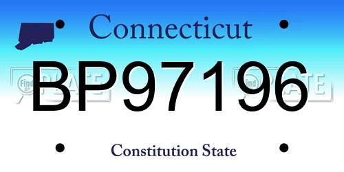 BP97196 Connecticut License Plate
