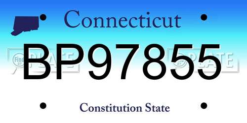 BP97855 Connecticut License Plate