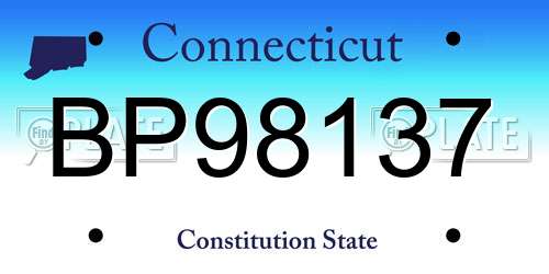 BP98137 Connecticut License Plate