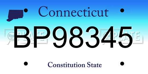 BP98345 Connecticut License Plate