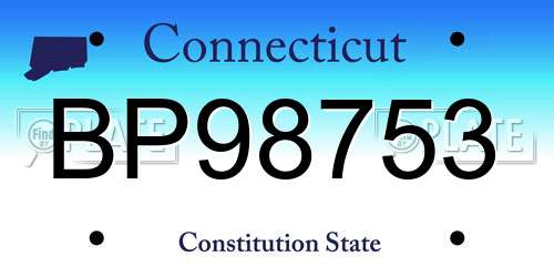 BP98753 Connecticut License Plate